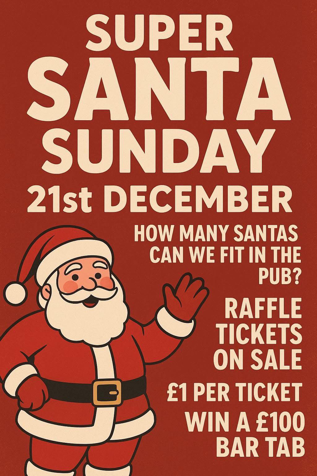 SUPER SANTA SUNDAY – 21st DECEMBER AT THE BEAR, STAFFORD